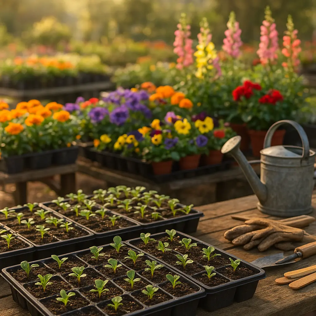 Saisonblumen und Setzlinge